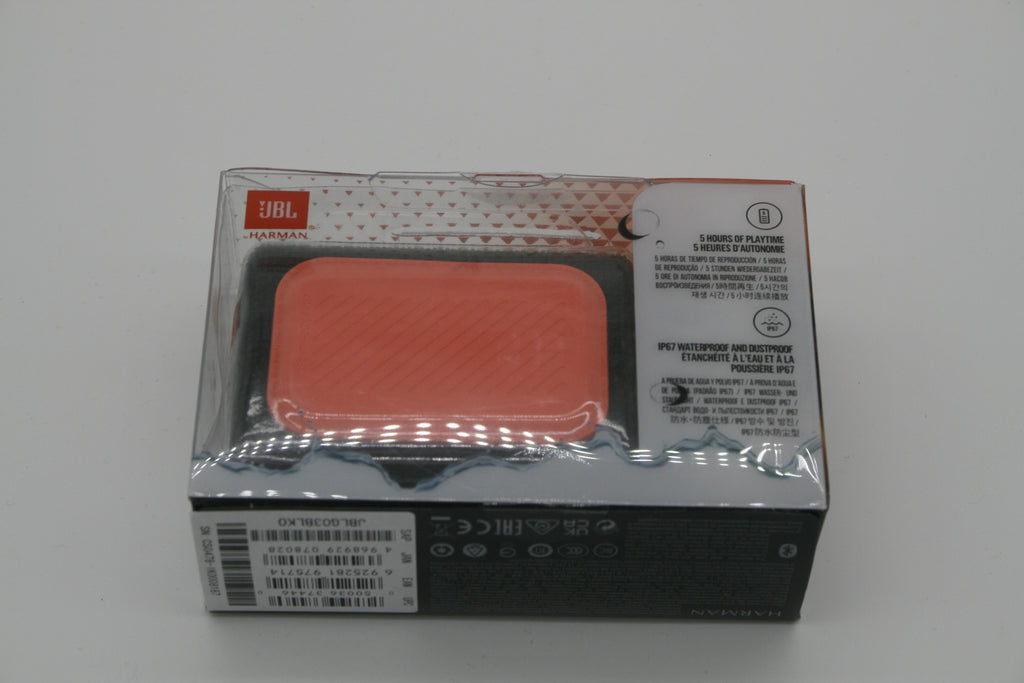 JBL GO 3 Bluetooth Lautsprecher Schwarz/Orange IP67 tragbar – Neuware