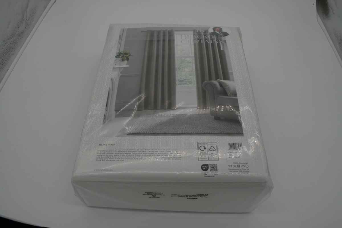 Laurence Llewelyn-Bowen Montrose Blackout Vorhänge 2er Set 168x228cm Grau Neu