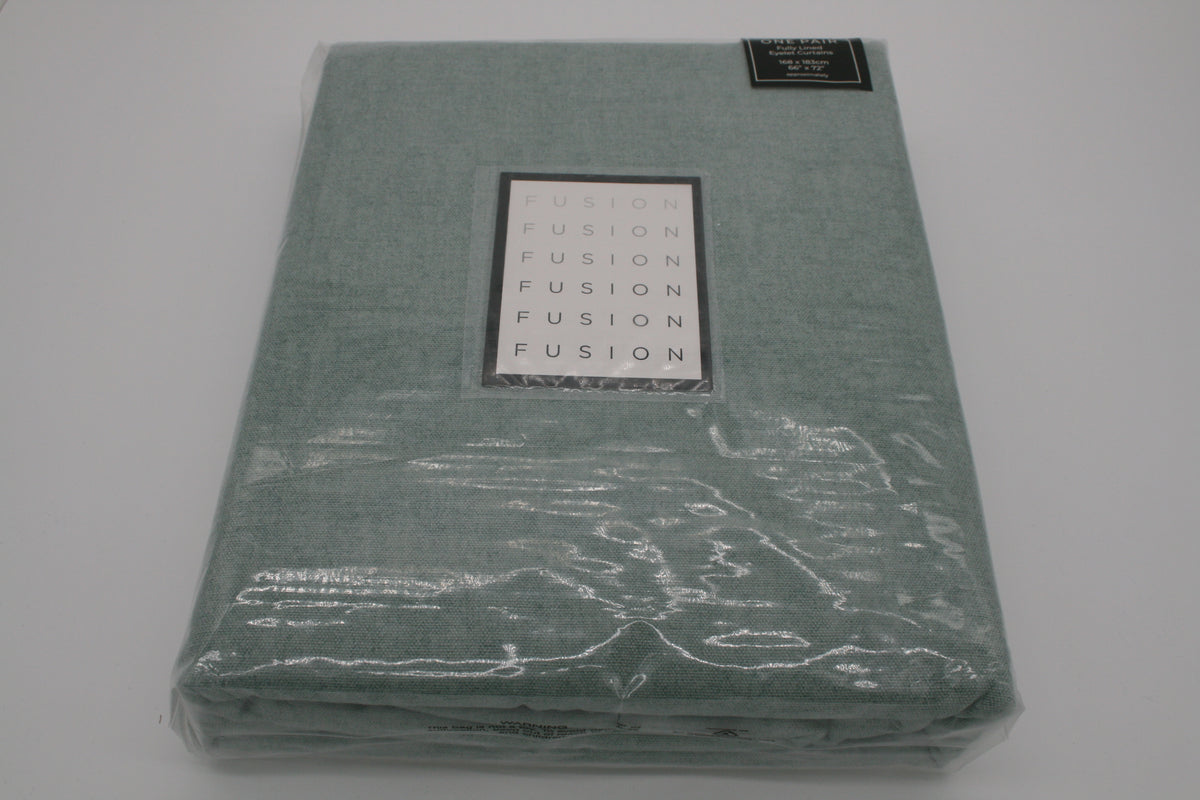 Fusion Sorbonne Vorhänge 2er Set 168x183cm Duck Egg Ösen Baumwolle – Neu
