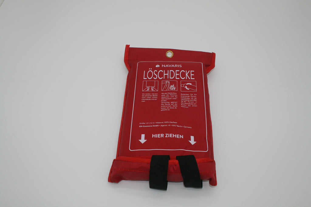 Navaris Löschdecke 120x120 cm Feuerlöschdecke Glasfaser mit Tasche – Neu
