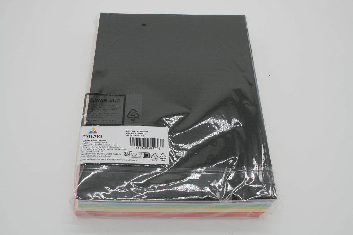 TRITART Fotokarton A4 300 g/m² 120 Blatt 12 Pastellfarben Bastelkarton – Neu