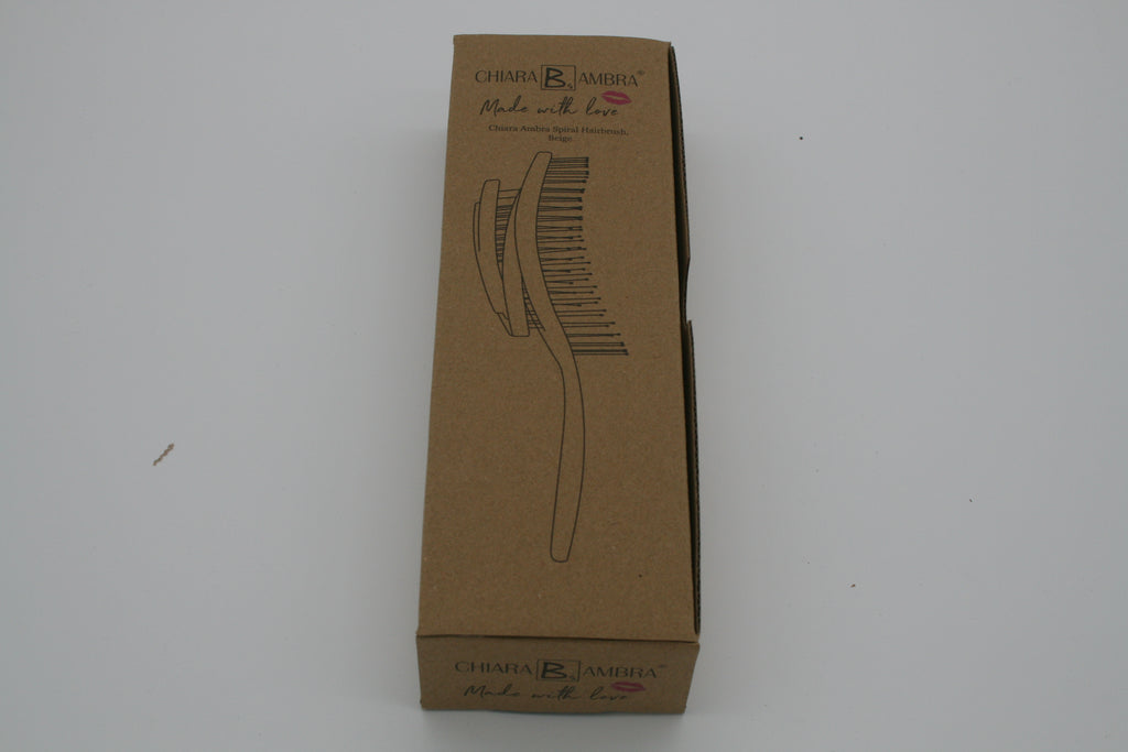 Chiara Ambra Spiral Hairbrush Beige Entwirrbürste für Nass & Trocken – Neu