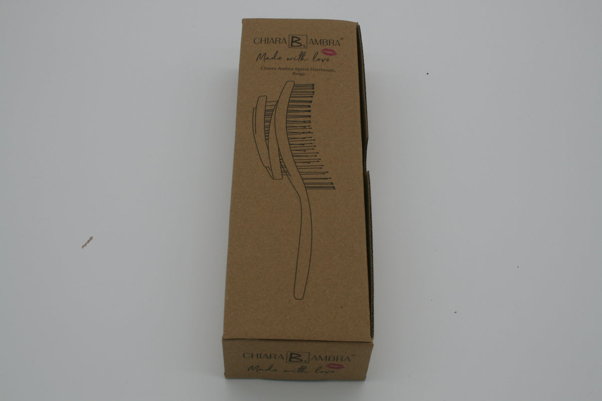 Chiara Ambra Spiral Hairbrush Beige Entwirrbürste für Nass & Trocken – Neu