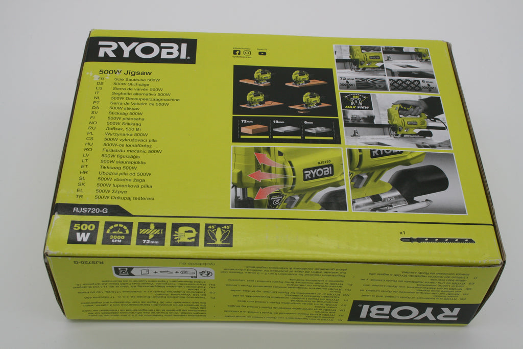 RYOBI RJS720-G Stichsäge 500W 3000 Hub/min 72mm kabelgebunden – Neu
