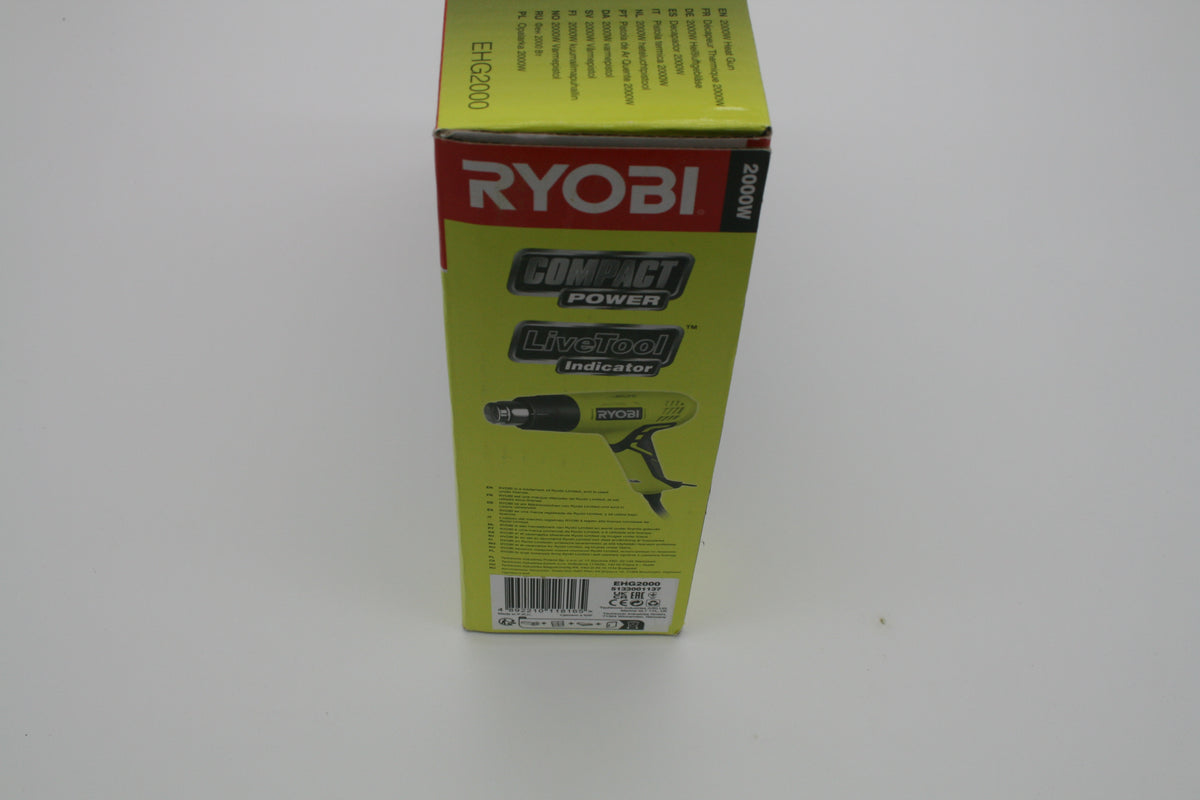 RYOBI EHG2000 Heißluftgebläse 2000W 400/600°C Heißluftpistole inkl. Düsen – Neu