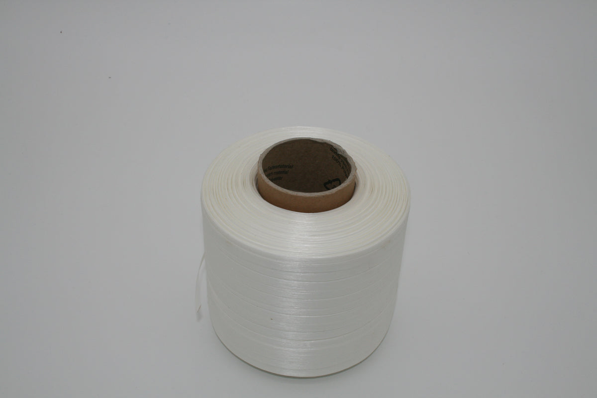 Umreifungsband 8 mm Weiß Kunststoffband Verpackungsband Rolle ca. 2,15 kg