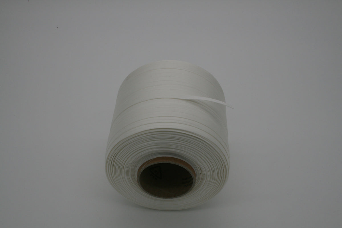 Umreifungsband 8 mm Weiß Kunststoffband Verpackungsband Rolle ca. 2,15 kg