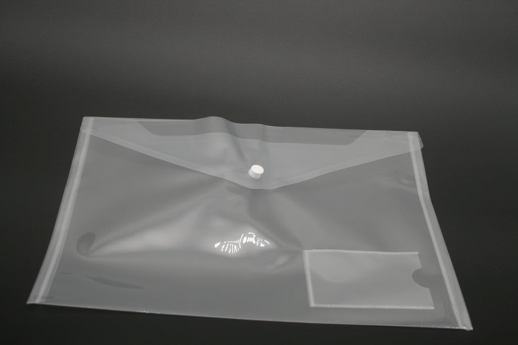 10x A4 Dokumententaschen transparent Druckknopf Dokumentenmappe H&S