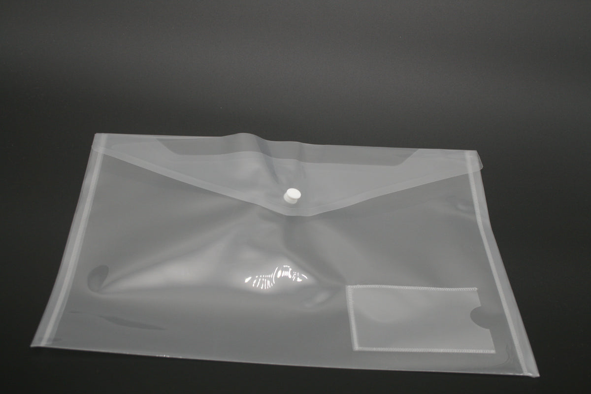 10x A4 Dokumententaschen transparent Druckknopf Dokumentenmappe H&S