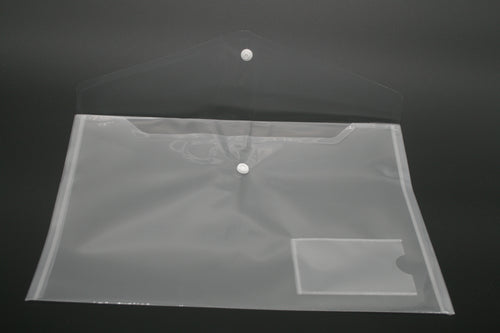 10x A4 Dokumententaschen transparent Druckknopf Dokumentenmappe H&S