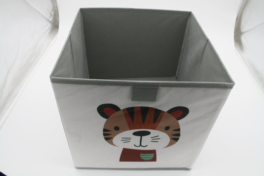 Navaris 3er Set Kinder Aufbewahrungsbox 28x28x28 cm Faltbox Tiere Beige Neu