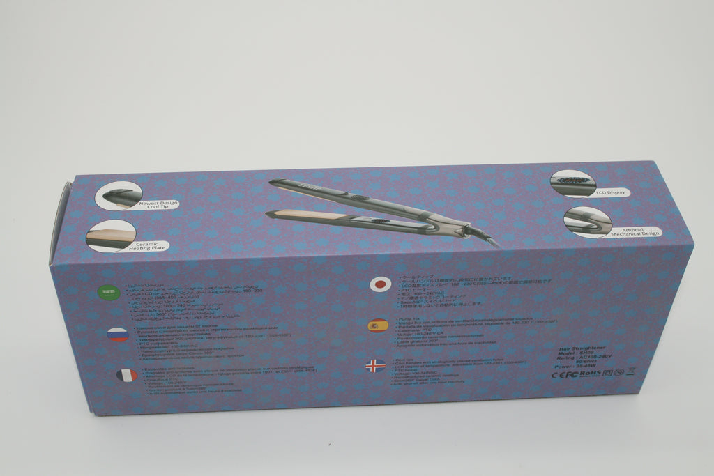 LESHP SH08 Haarglätter Glätteisen LCD Keramik 180-230°C 35-45W Schwarz