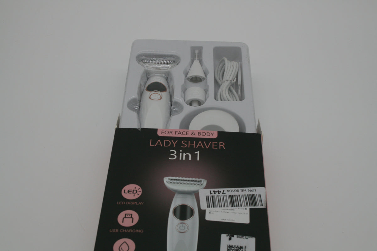 3in1 Lady Shaver Damenrasierer Akku Gesicht Körper Bikini USB LED wasserdicht