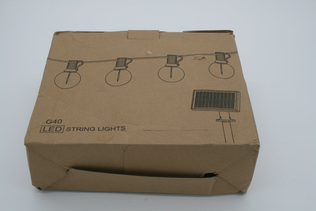 G40 Solar LED Lichterkette 15m 25+1 Lampen Außen Garten Terrasse Solar