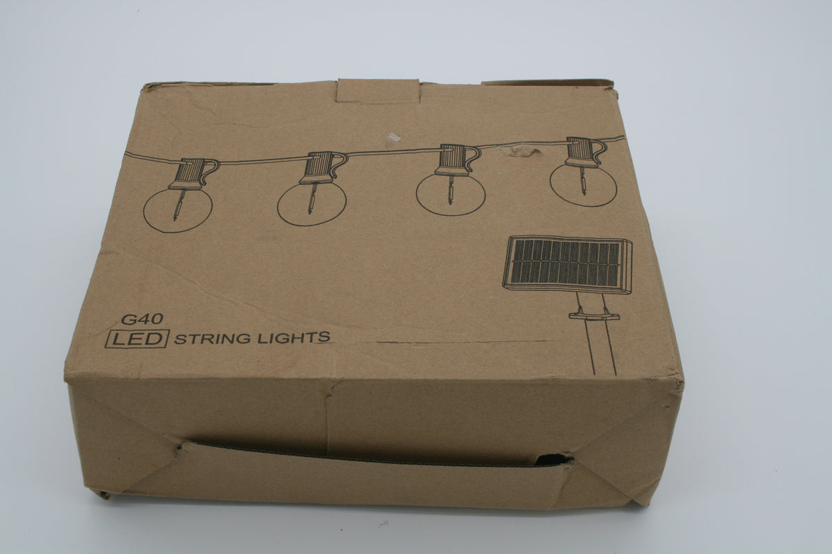 G40 Solar LED Lichterkette 15m 25+1 Lampen Außen Garten Terrasse Solar