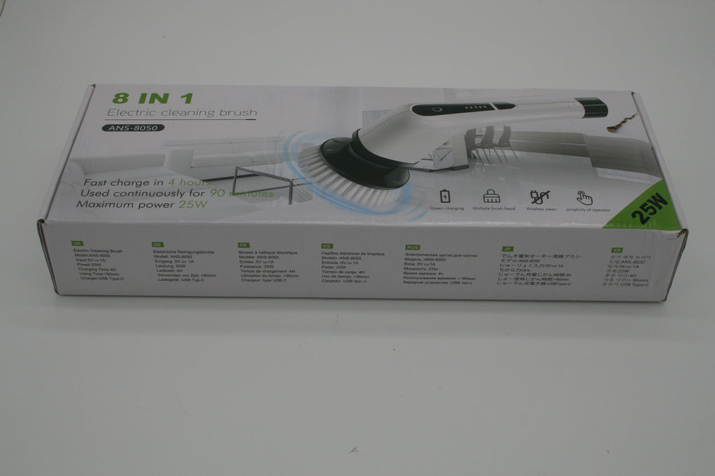 8in1 Elektrische Reinigungsbürste ANS-8050 Akku 25W USB-C mit Zubehör