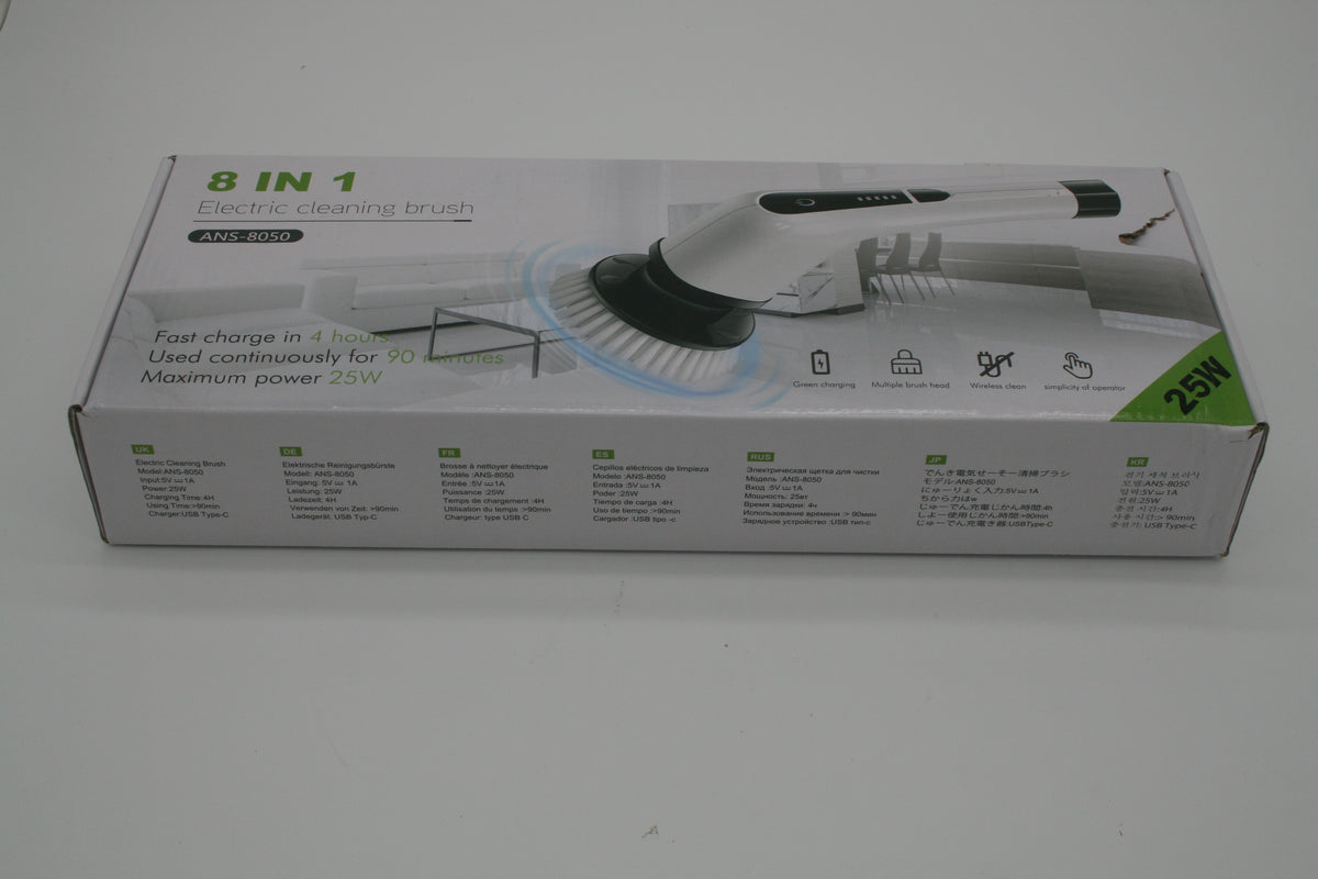 8in1 Elektrische Reinigungsbürste ANS-8050 Akku 25W USB-C mit Zubehör