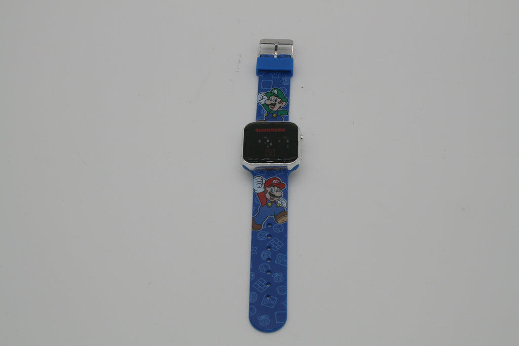 Super Mario Kinderuhr Digital Mario Luigi Nintendo Blau Accutime Neu