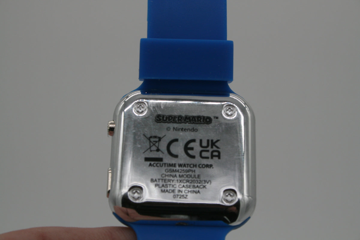 Super Mario Kinderuhr Digital Mario Luigi Nintendo Blau Accutime Neu