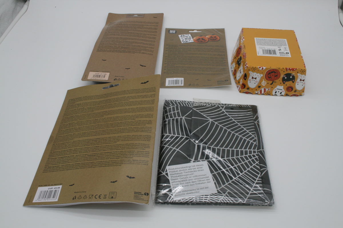 Halloween Set 12 5-tlg. Kürbisschnitzset Horror Schminke Tischdecke Deko Neu