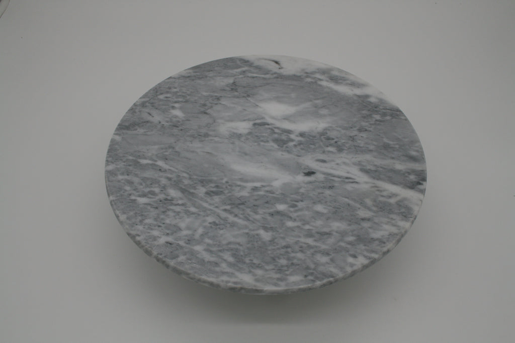 Navaris Marmor Tortenständer 30cm drehbar Akazienholz Kuchenplatte NEU