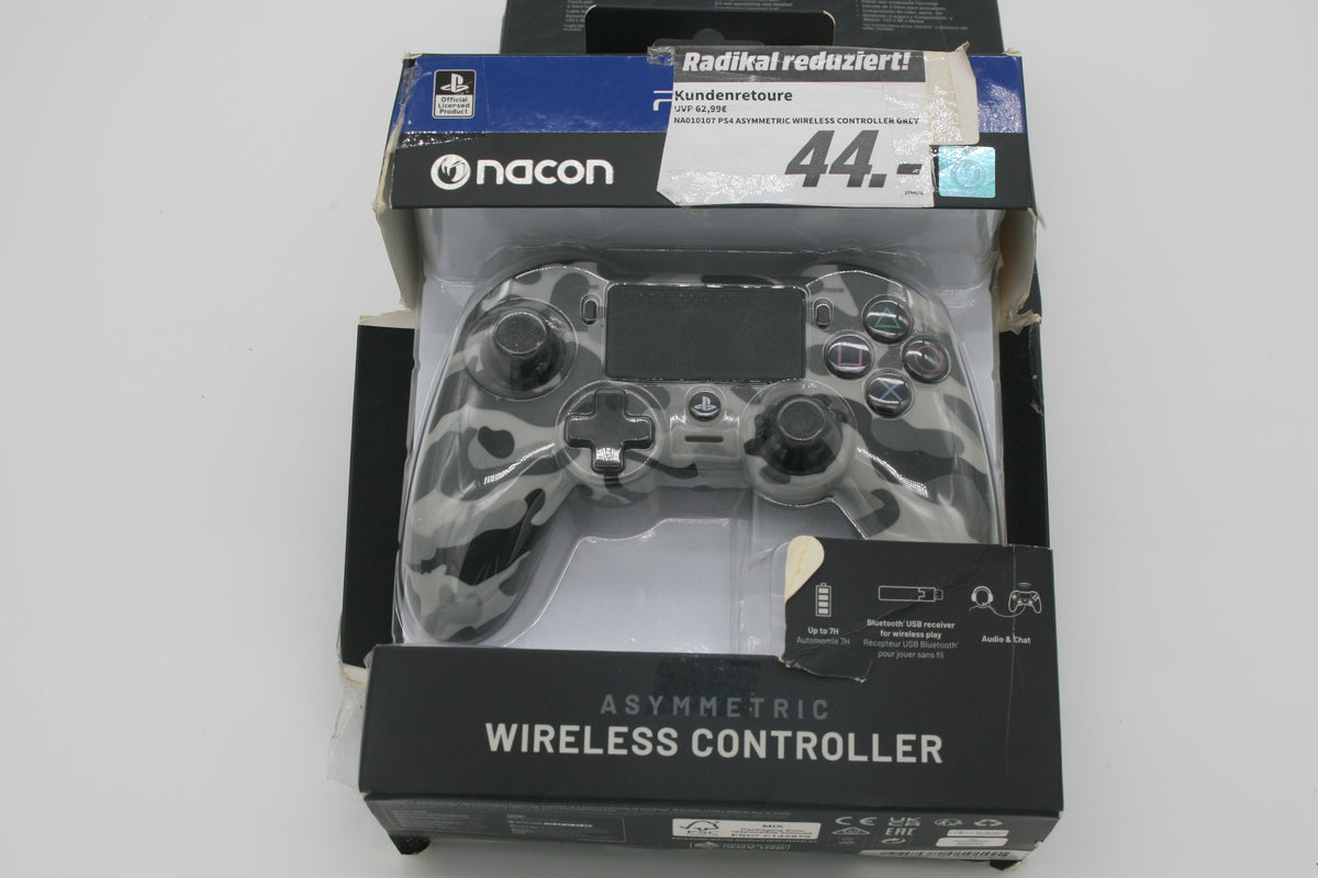 NACON PS4 Asymmetric Wireless Controller Grey Camo Bluetooth Retoure OVP
