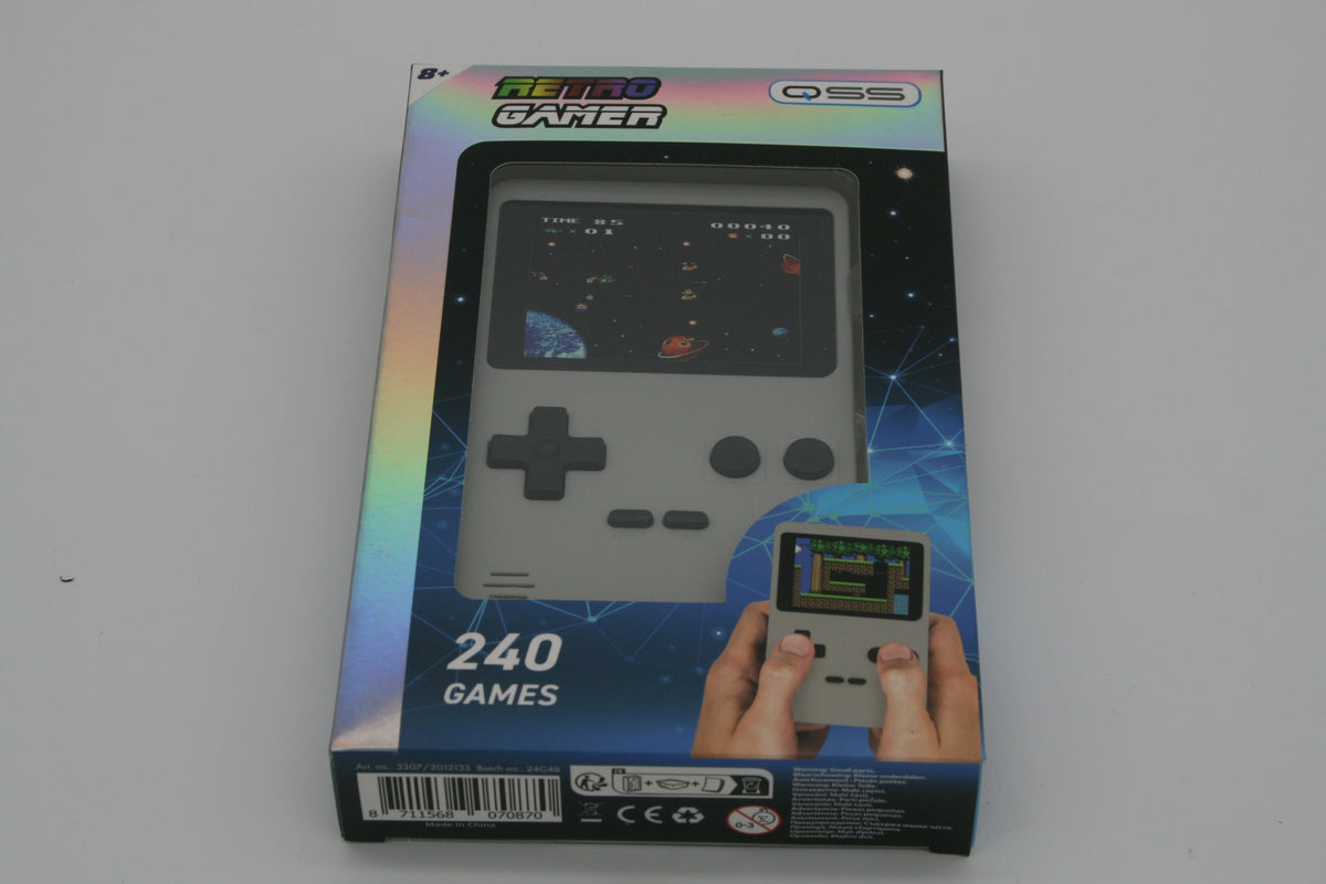 QSS Retro Gamer Handheld Spielekonsole – 240 Spiele – 2,8 Zoll – Grau – Neuware
