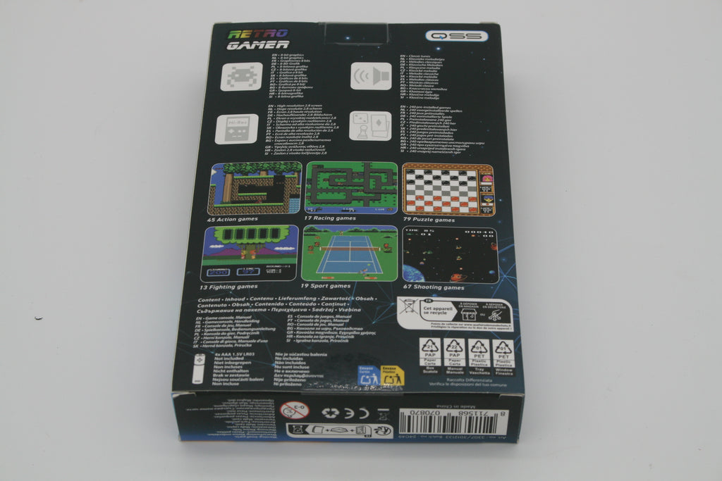 QSS Retro Gamer Handheld Spielekonsole – 240 Spiele – 2,8 Zoll – Grau – Neuware