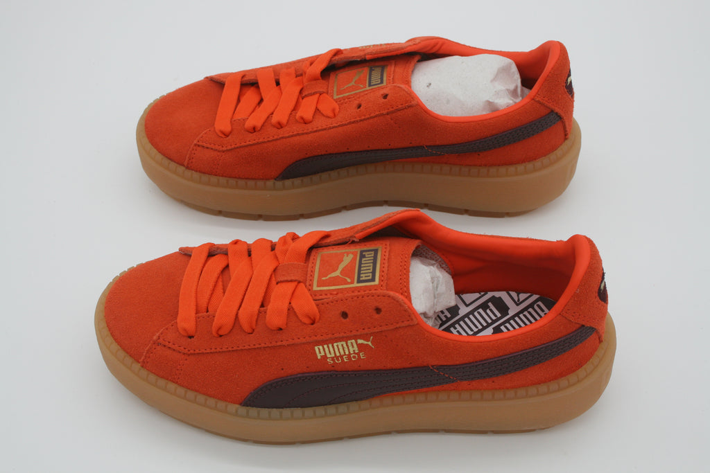 PUMA Suede Platform Trace Block Damen Sneaker – Gr. 38 – Flame – Neuware