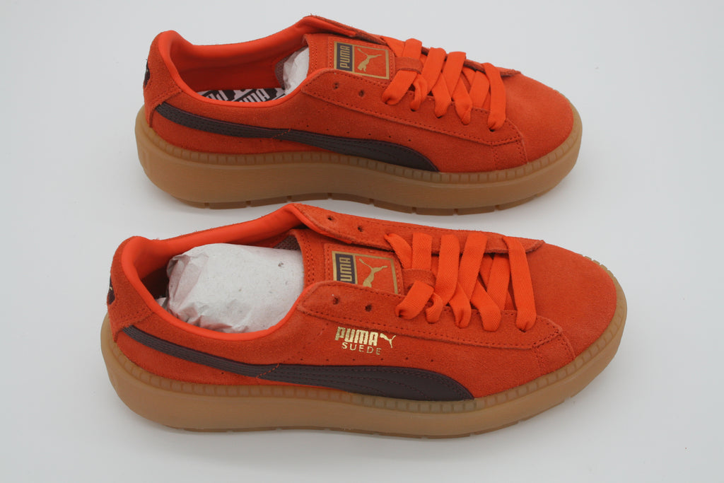 PUMA Suede Platform Trace Block Damen Sneaker – Gr. 38 – Flame – Neuware