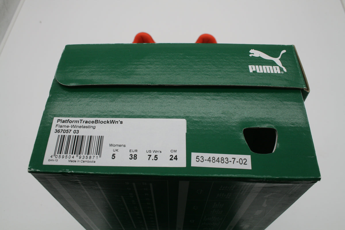 PUMA Suede Platform Trace Block Damen Sneaker – Gr. 38 – Flame – Neuware