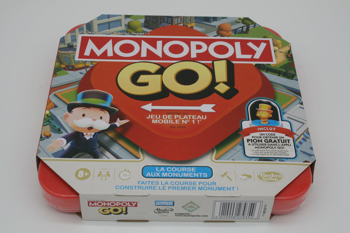 Monopoly GO! Hasbro Brettspiel Familienspiel 2–4 Spieler Französisch NEU