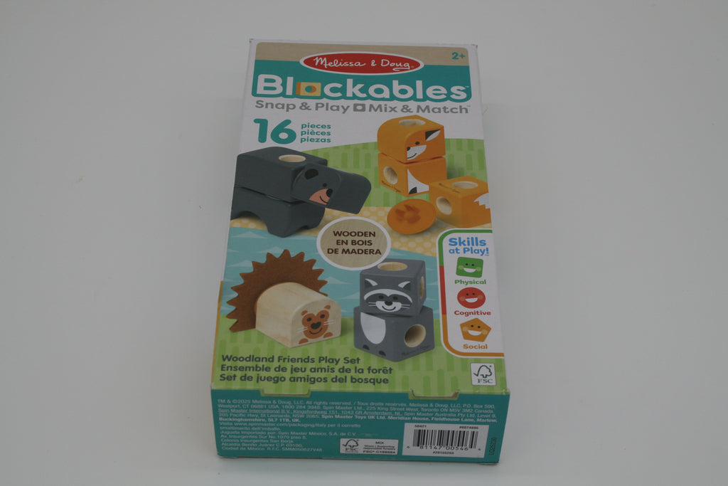 Melissa & Doug Blockables Waldtierfreunde Holzbausteine 16 Teile ab 2 Jahren