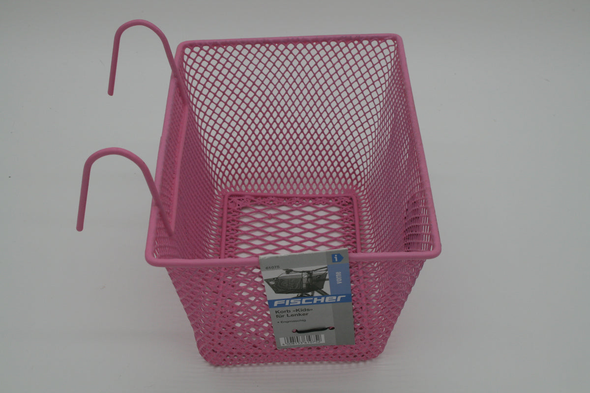 FISCHER Fahrradkorb Kinder Lenkerkorb Rosa Pink Metall 24x17x14 cm NEU  Kopieren