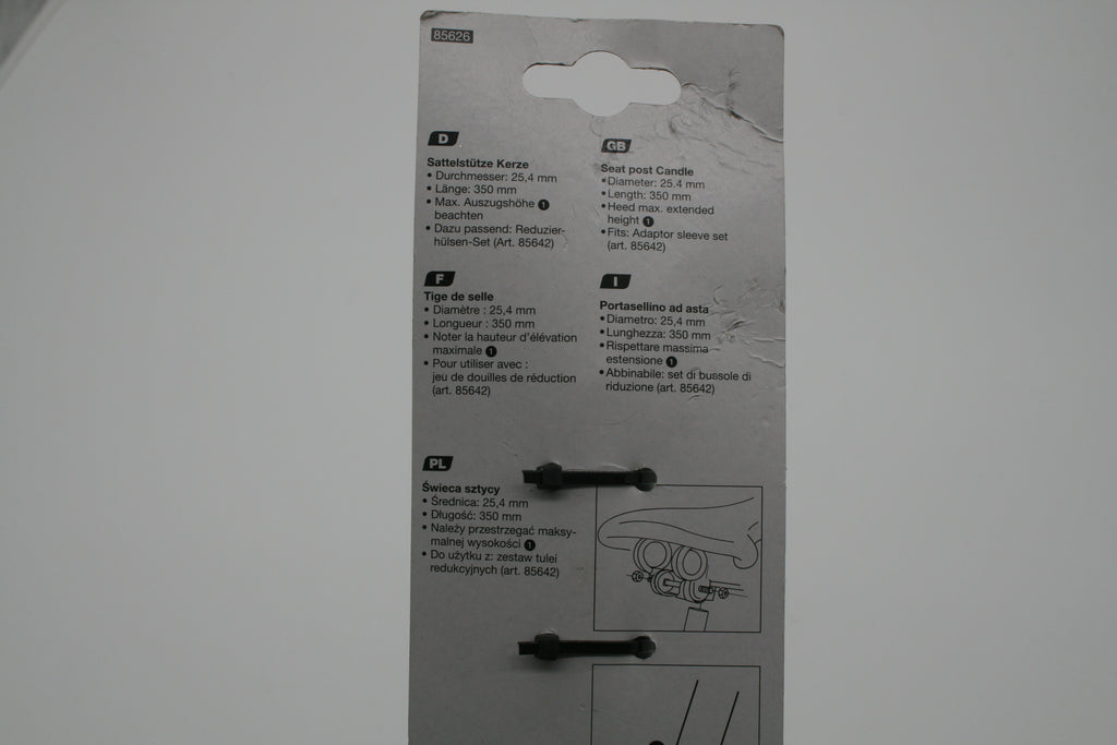 FISCHER Sattelstütze Kerze 25,4 mm 350 mm Fahrrad Sattelrohr Schwarz Neu