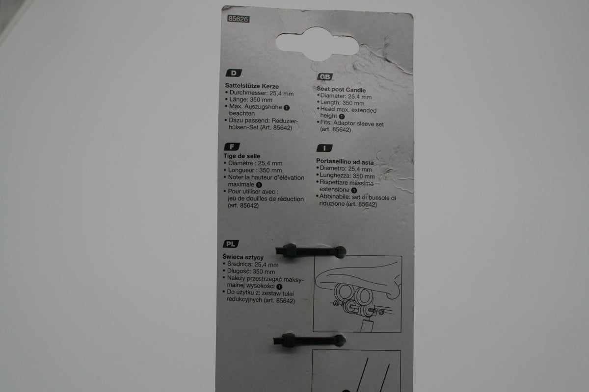 FISCHER Sattelstütze Kerze 25,4 mm 350 mm Fahrrad Sattelrohr Schwarz Neu