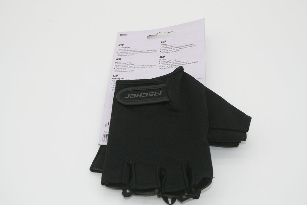 FISCHER Fahrradhandschuhe Kurzfinger S/M Gr. 7,5 gepolstert Schwarz NEU  Kopieren