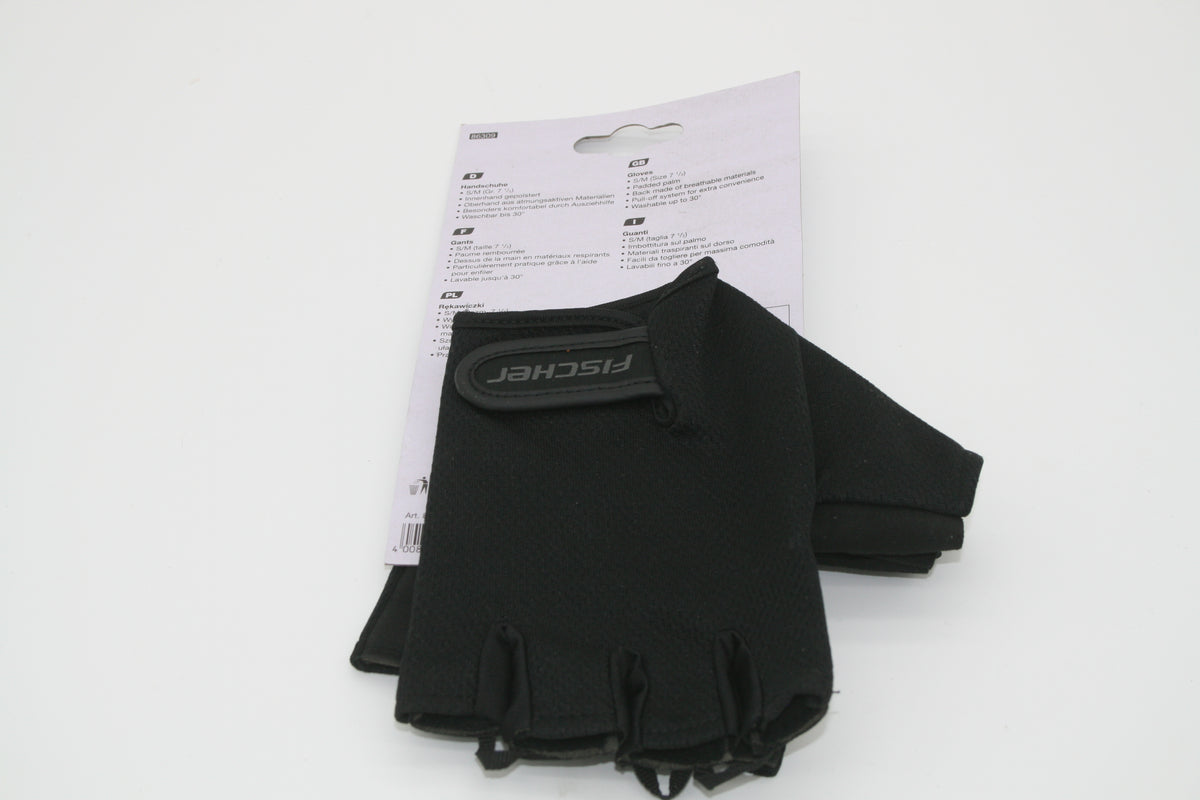 FISCHER Fahrradhandschuhe Kurzfinger S/M Gr. 7,5 gepolstert Schwarz NEU  Kopieren