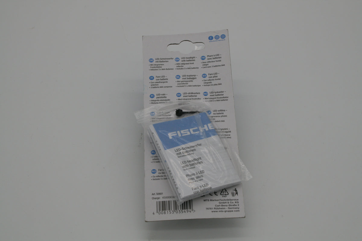 FISCHER LED Fahrrad Scheinwerfer Frontlicht 30 Lux StVZO Batterien 50681 NEU  Kopieren