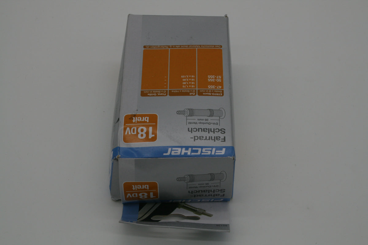 FISCHER Fahrradschlauch 18 Zoll 47-57/355 Dunlopventil DV 35mm 85138 NEU