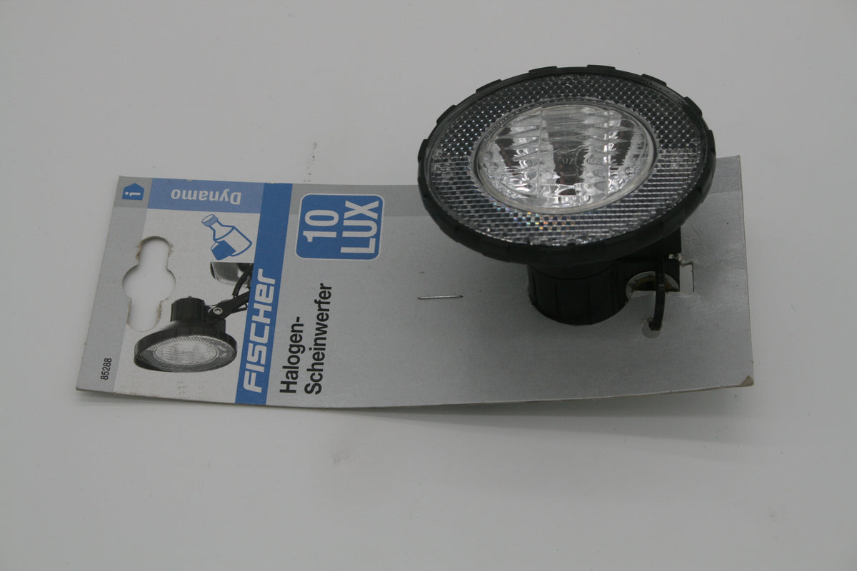 FISCHER Halogen Fahrrad Scheinwerfer 10 Lux Dynamo Frontlicht 85288 Neu