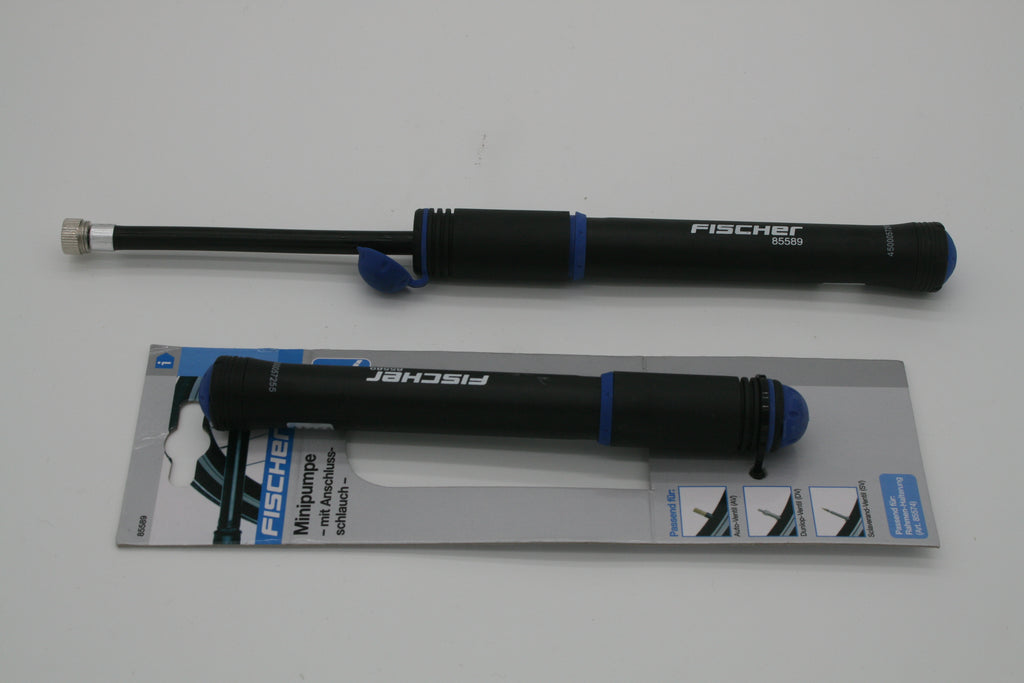 FISCHER Fahrrad Minipumpe Luftpumpe mit Schlauch AV DV SV 85589 Neu