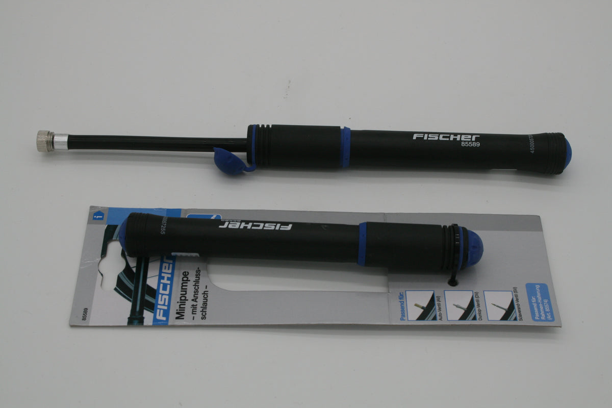 FISCHER Fahrrad Minipumpe Luftpumpe mit Schlauch AV DV SV 85589 Neu
