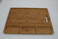 Bambus Schneidebrett 43x31,5 cm mit 3 Auffangmulden Saftrille Neuware